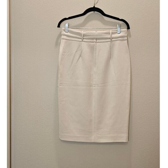 NWT Ann Taylor White Pencil Skirt with Belt Size 4 - Picture 5 of 9